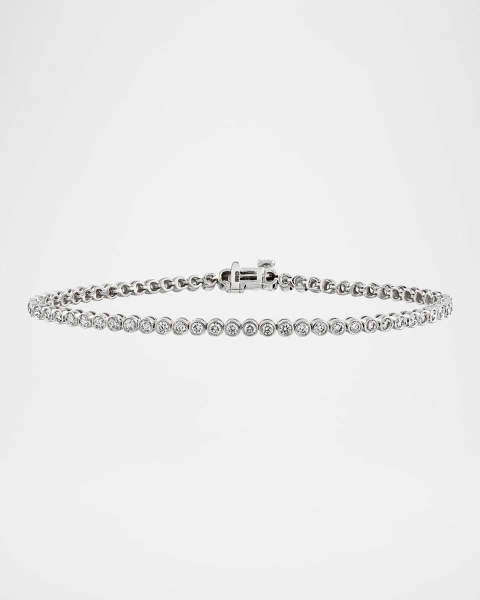 18K White Gold Traditional Diamond Tennis Bracelet, 3.00tcw